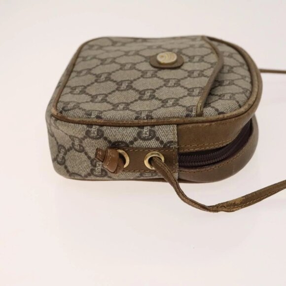 GUCCI GG Plus Supreme Shoulder Bag PVC 2Set Navy Beige gold Auth th6282 - Picture 11 of 16